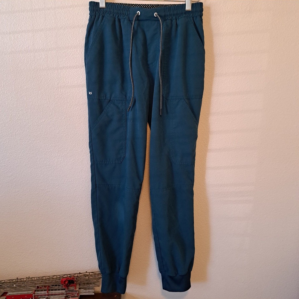 Koi Next Gen Good Vibe Scrub Pants Womens XS Teal Blue Jogger Cargo 730